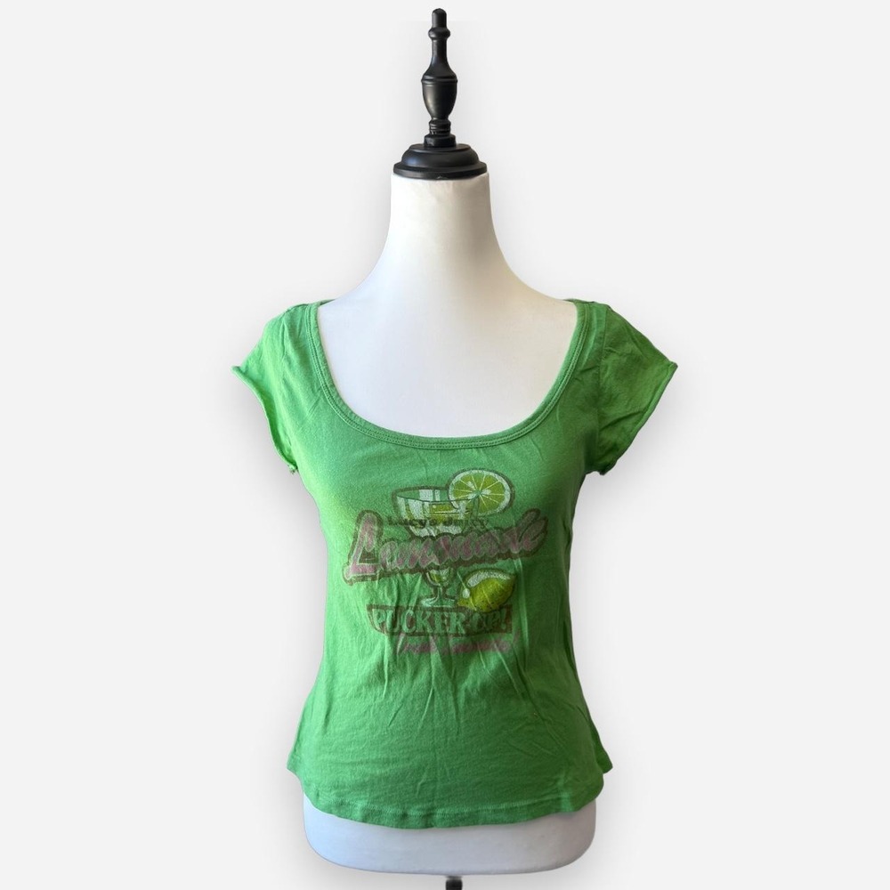 FANG Y2K Vintage Green Lemonade Graphic Tee Size XL